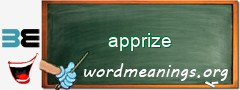 WordMeaning blackboard for apprize